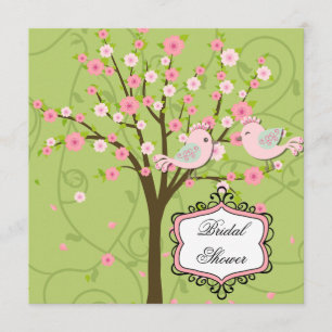 Cherry Blossom Oiseaux nuptiale Douche Invitation