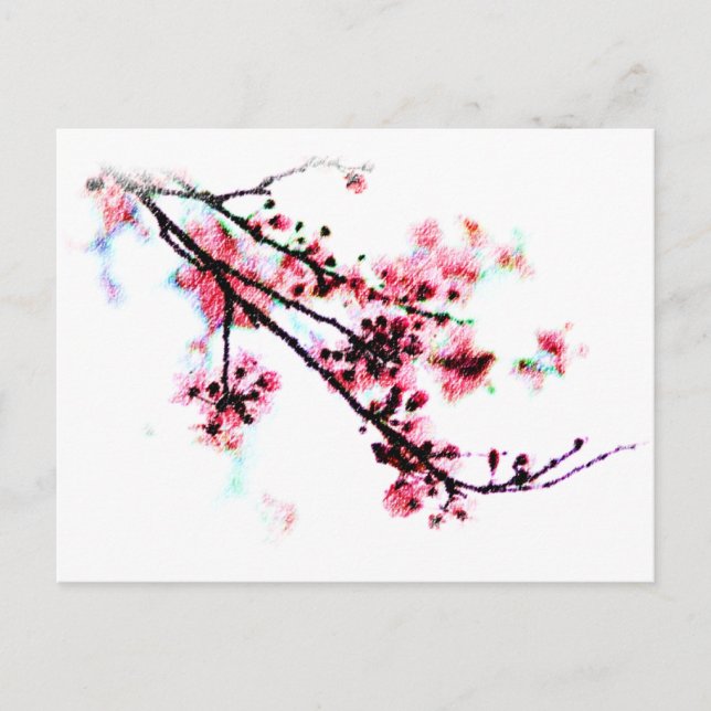 Cherry Blossom Painting Postkarte (Vorderseite)