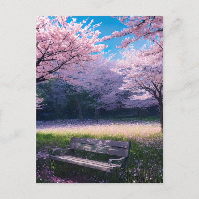 Cherry Blossom Park Postkarte (Vorderseite)