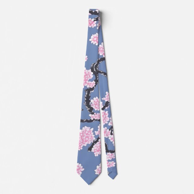 Cherry Blossom Pastel Pattern Krawatte (Vorderseite)