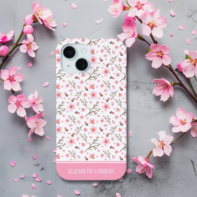 Cherry Blossom Pattern in pink tones Case-Mate iPhone Hülle (Von Creator hochgeladen)