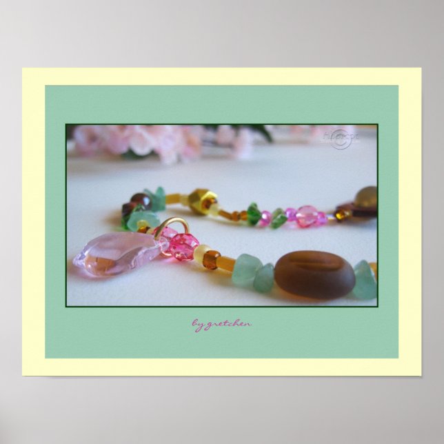 Cherry Blossom Pink Beaded Necklace Poster 2 (Vorne)