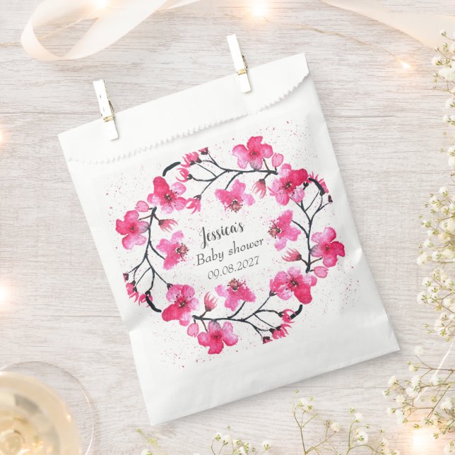 Cherry Blossom Pink Blume Baby Shower Girl Geschenktütchen (Ausgeschnitten)