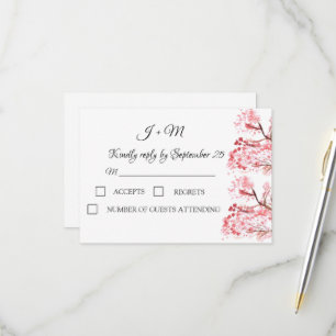 Cherry Blossom Pink Blume Blumenzwiebeln RSVP Karte