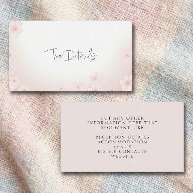 Cherry Blossom Pink Die Details Umschließkarte Begleitkarte (Cherry Blossom Pink The Details Enclosure Card.)