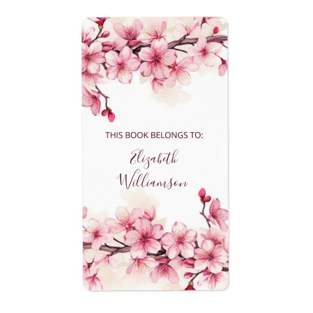 Cherry Blossom Pink Floral Buchzeichen (Vorne)