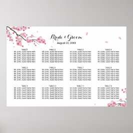 Cherry Blossom Pink Floral Hochzeitstabelle Poster
