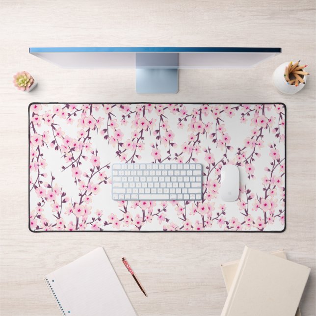 Cherry Blossom Pink Floral Schreibtischunterlage (Büro 1)