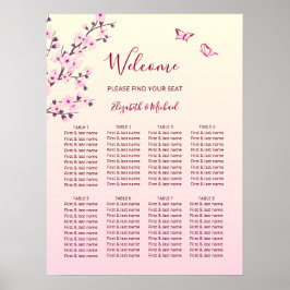 Cherry Blossom Pink Hochzeitstabelle Poster