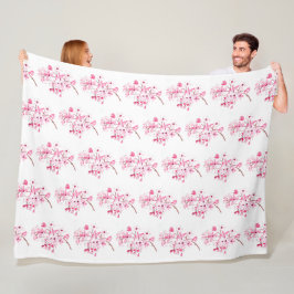 Cherry Blossom Pink Japanisch Sakura Kawaii Fleecedecke