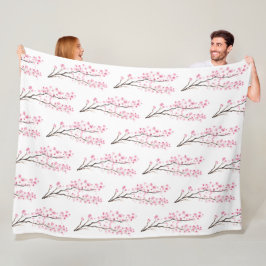 Cherry Blossom Pink Japanische Sakura Kawaii Fleec Fleecedecke