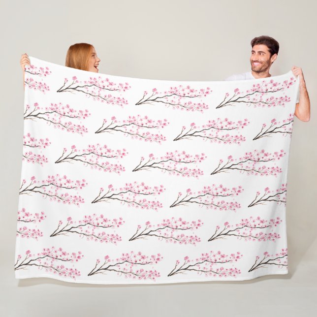 Cherry Blossom Pink Japanische Sakura Kawaii Fleec Fleecedecke (Beispiel)