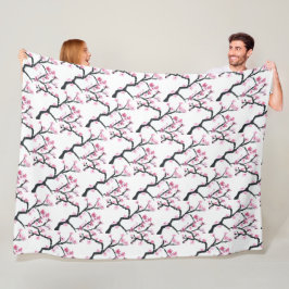 Cherry Blossom Pink Japanische Sakura Kawaii Fleec Fleecedecke