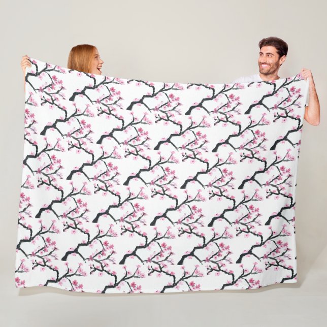 Cherry Blossom Pink Japanische Sakura Kawaii Fleec Fleecedecke (Beispiel)