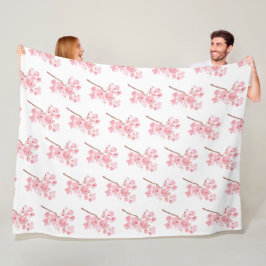 Cherry Blossom Pink Japanische Sakura Kawaii Fleec Fleecedecke