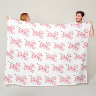 Cherry Blossom Pink Japanische Sakura Kawaii Fleec Fleecedecke