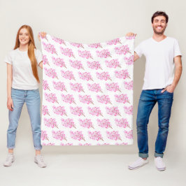 Cherry Blossom Pink Japanische Sakura Kawaii Fleec Fleecedecke