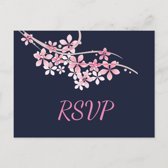 Cherry Blossom Pink Marine UAWG Einladungspostkarte (Vorderseite)