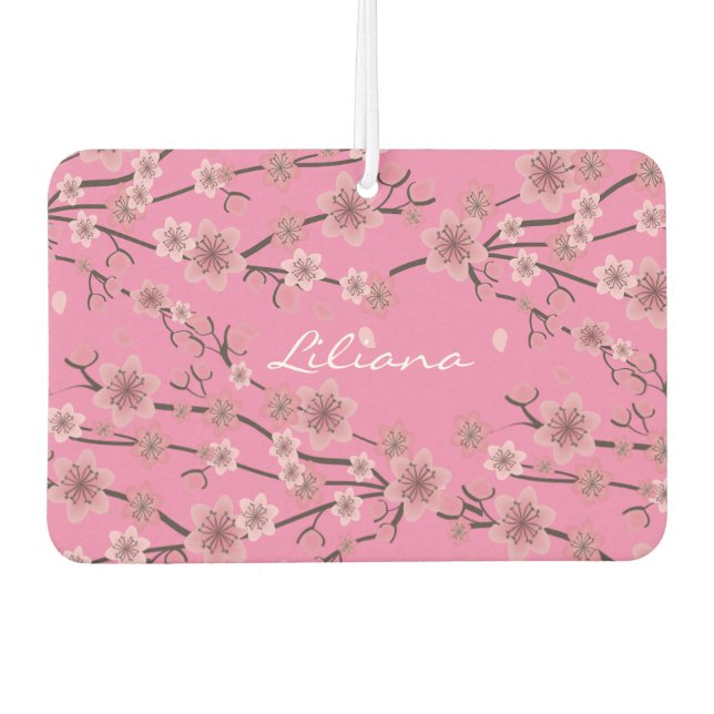 Cherry Blossom Pink Name Car Autolufterfrischer (Vorderseite)