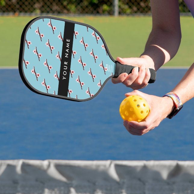 Cherry Blossom, Pink Sakura, Ihr Name Pickleball Schläger (InSitu)