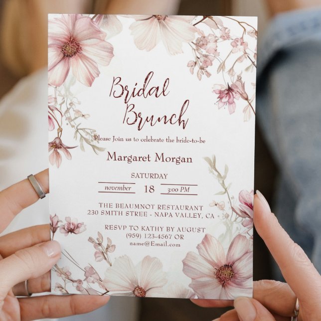 Cherry Blossom Pink und White Bridal Brunch Einladung (Von Creator hochgeladen)