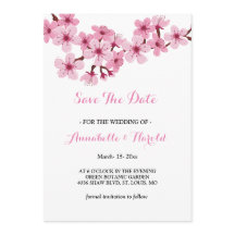 Cherry Blossom Pink Weiß Save the Date