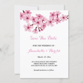 Cherry Blossom Pink Weiß Save the Date