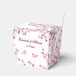 Cherry Blossom Pink White Custom Wedding Geschenkschachtel