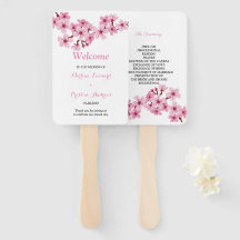 Cherry Blossom Pink White Flora Hochzeitsprogramm
