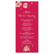 Cherry Blossom Pink White Flora Wedelmenü