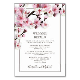Cherry Blossom Pink White Wedding Cards Tischnummer