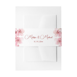 Cherry Blossom Pink White Wedding Einladungsbanderole
