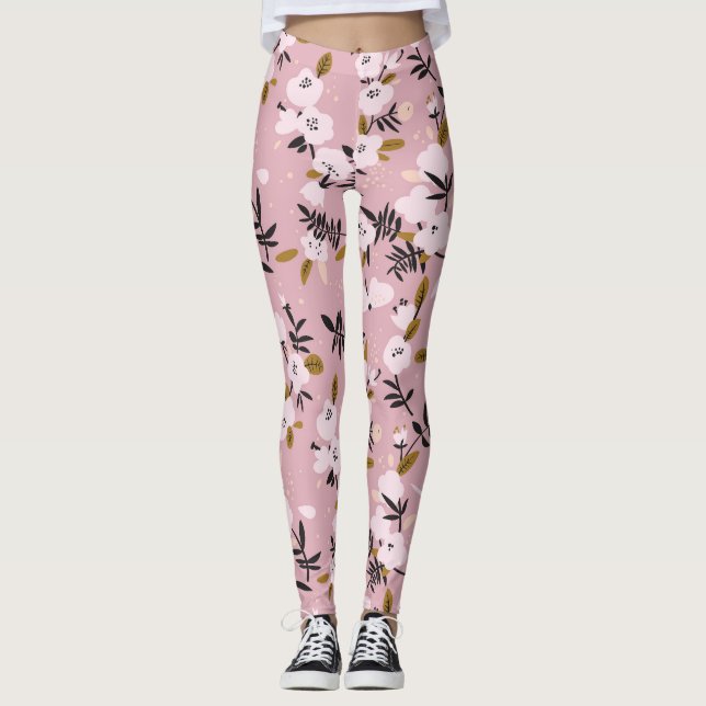 Cherry Blossom Pink: zender Frühling Leggings (Vorderseite)