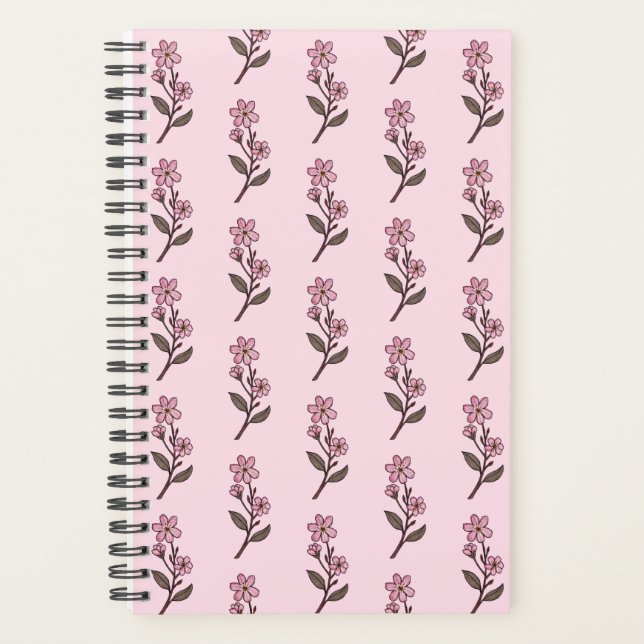 Cherry Blossom Planner - Motif rose (Devant)
