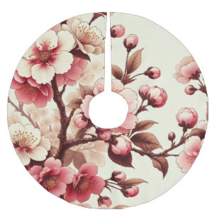 Cherry Blossom Polyester Weihnachtsbaumdecke