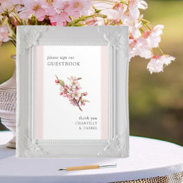 Cherry Blossom Printable Wedding Guestbook Sign Poster