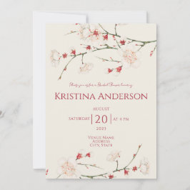 Cherry Blossom QR Code Brautparty Einladung