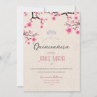 Cherry Blossom Quinceañera Einladung