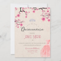 Cherry Blossom Quinceañera Einladung