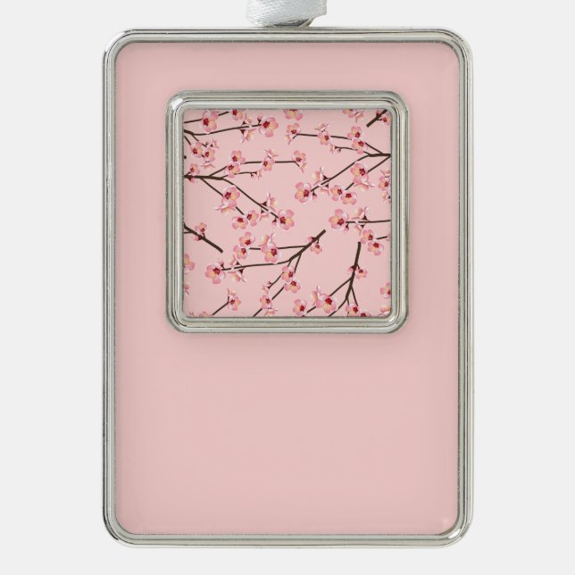 Cherry Blossom Rahmen-Ornament Silber (Vorderseite)