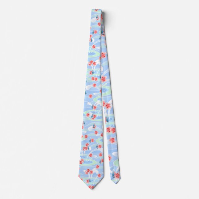 Cherry Blossom Rainstorm Krawatte (Vorderseite)