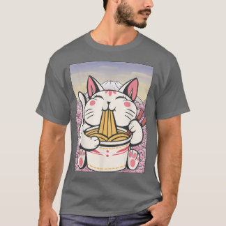 Cherry Blossom Ramen Cat Kawaii187 T-Shirt