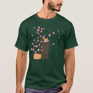 Cherry Blossom Red Panda Animal Japanisch Sakura F T-Shirt
