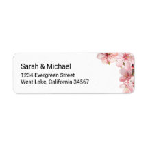 Cherry Blossom Return Address Label
