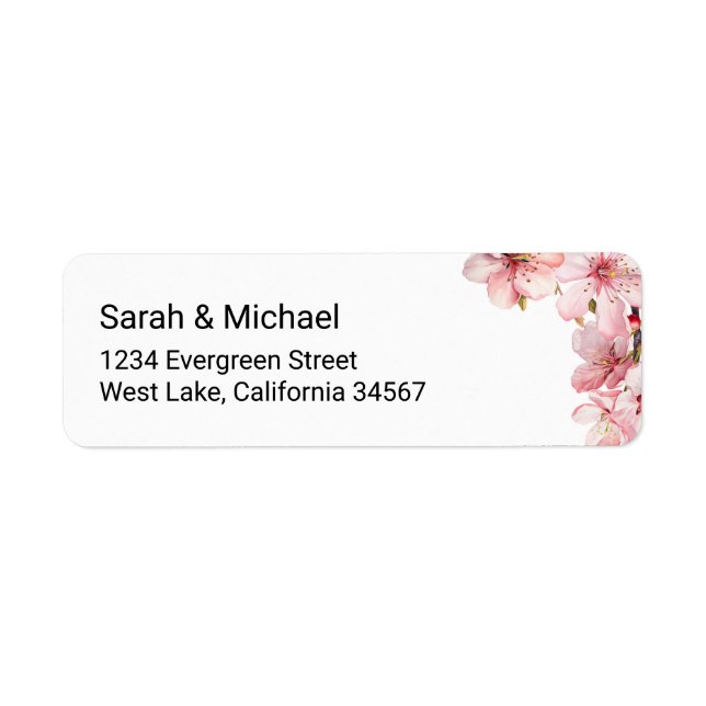 Cherry Blossom Return Address Label (Vorne)