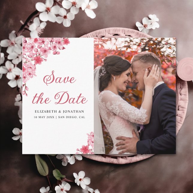 Cherry Blossom – Romantic Floral Wedding Postkarte (Von Creator hochgeladen)