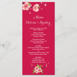 Cherry Blossom Rose White flora Menu Mariage
