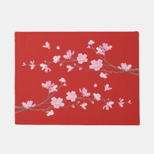 Cherry Blossom - Rot Fußmatte
