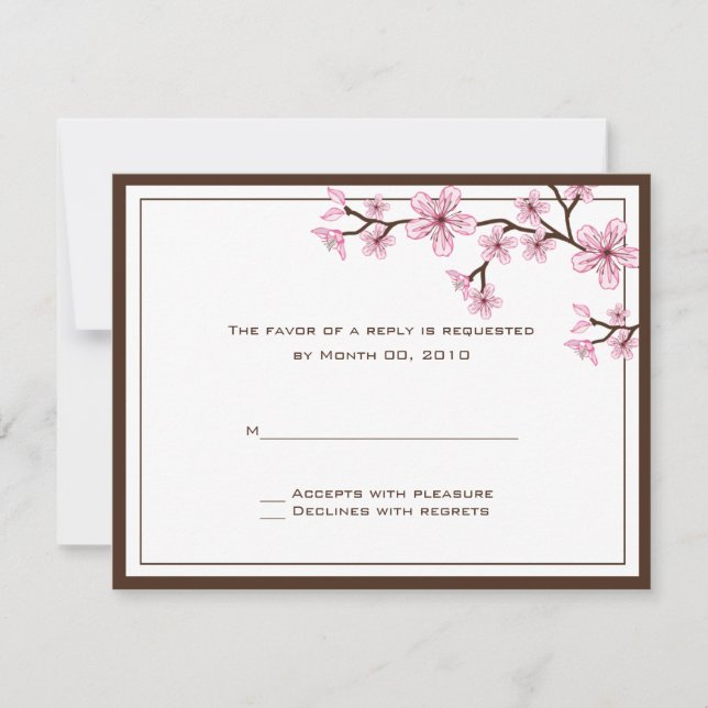 Cherry Blossom RSVP Cards Karte (Vorderseite)