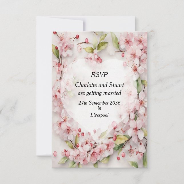 Cherry Blossom RSVP Karte (Vorderseite)